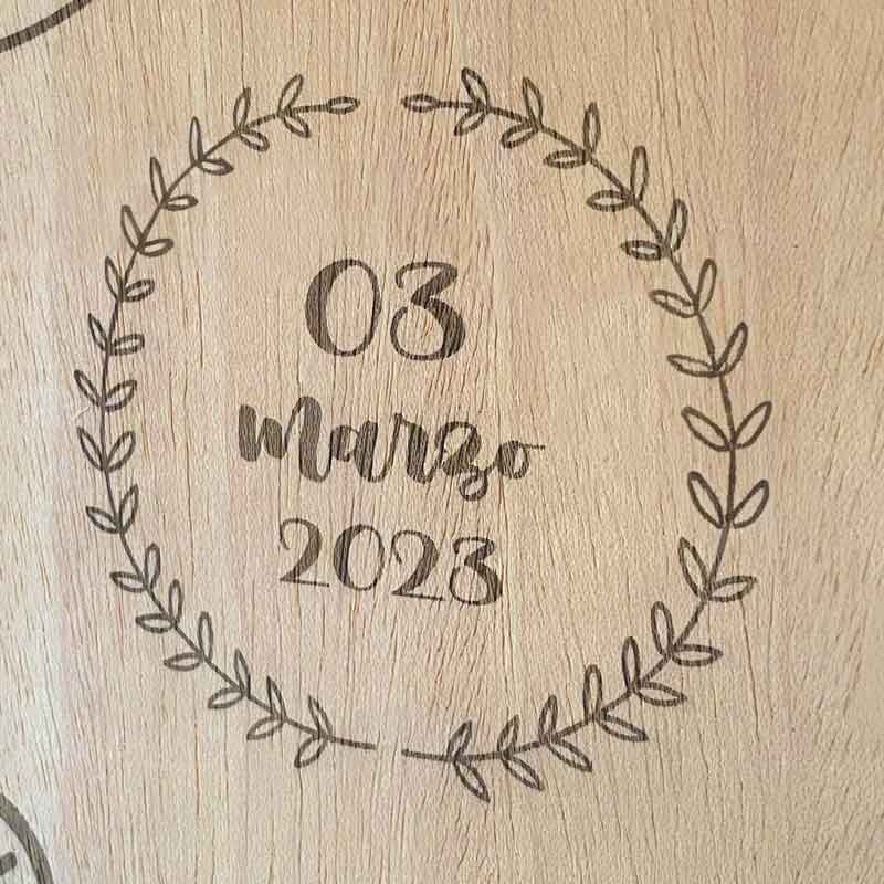 Natalicio Banderines Madera Grabado