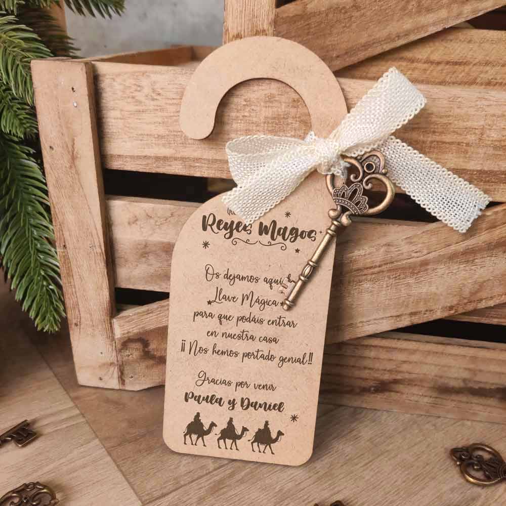 Pacote Bandeja + Cabide com Enfeite de Natal Chave Mágica Personalizado