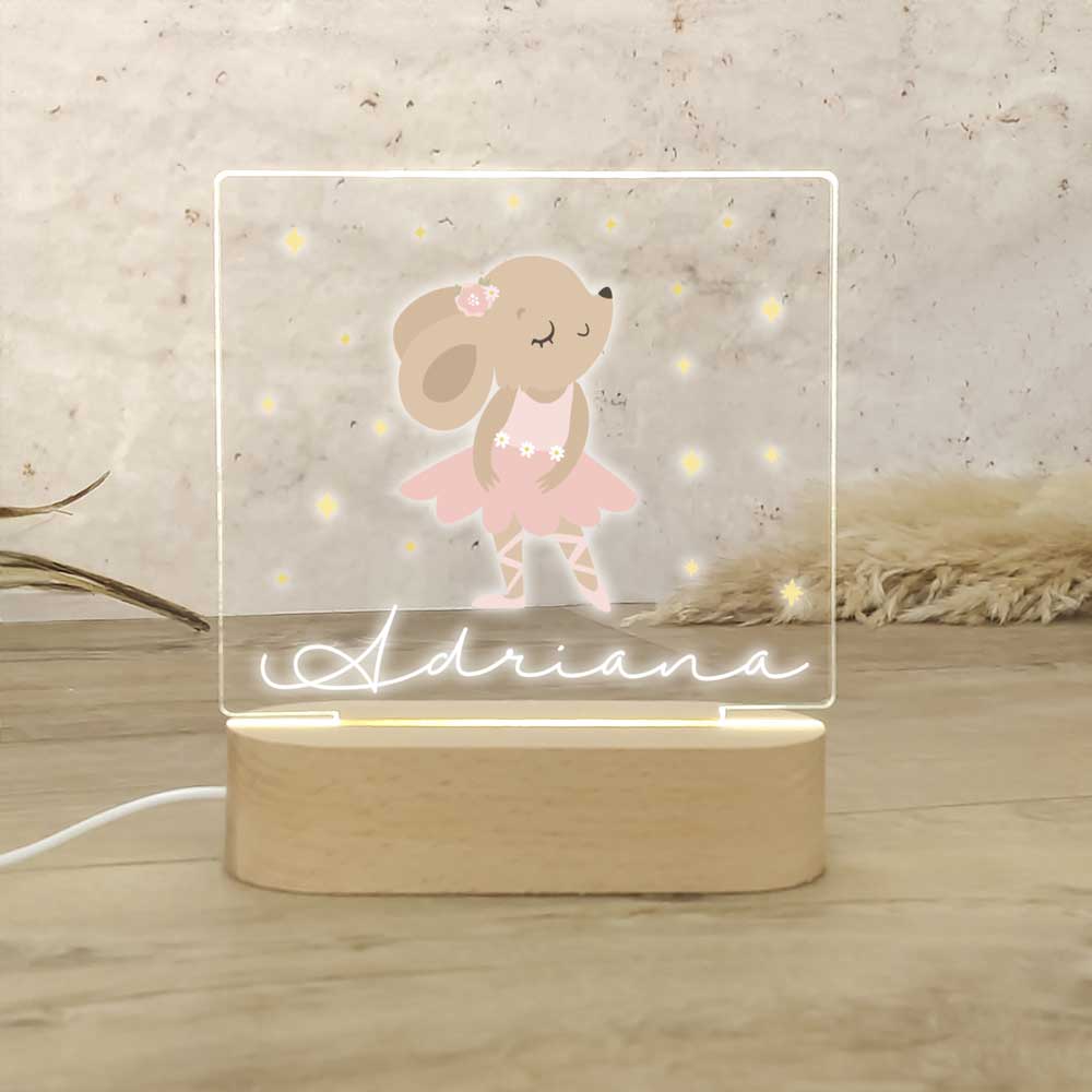 Lâmpada noturna de coelho personalizada