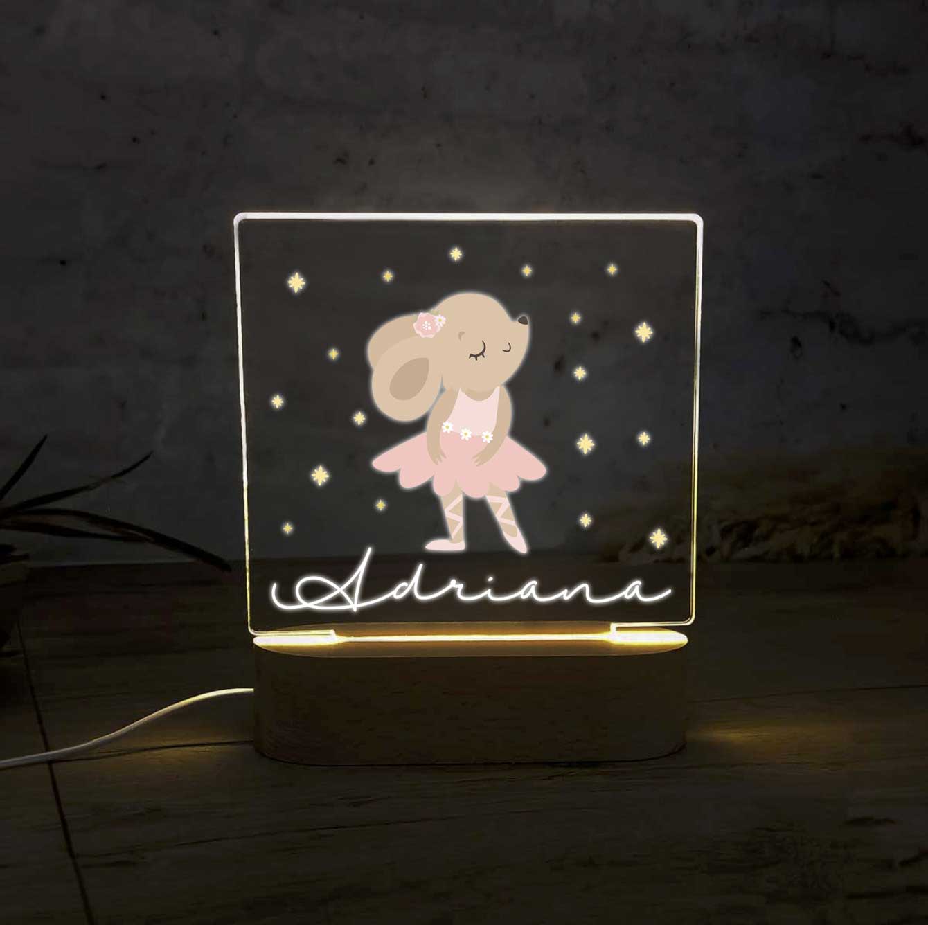 Lâmpada noturna de coelho personalizada