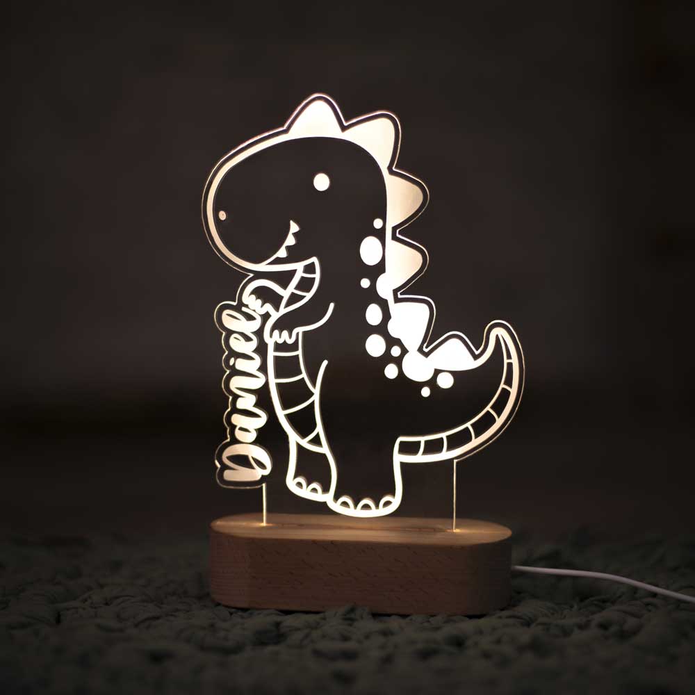 Lâmpada noturna de dinossauro personalizada