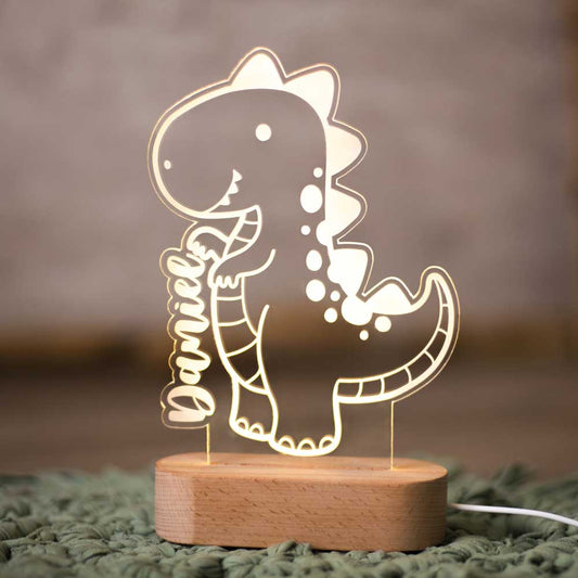Lámpara Quitamiedos Personalizada Dinosaurio
