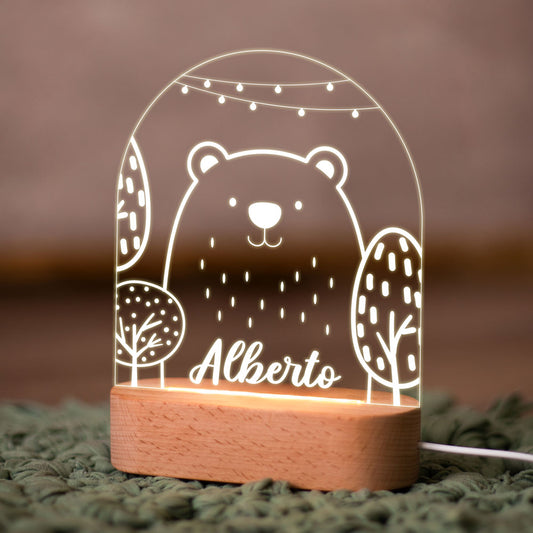 Lámpara Quitamiedos Personalizada Oso Blanco