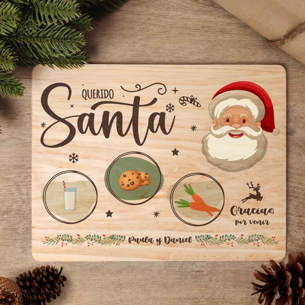 Bandeja Papá Noel Santa Claus Navidad Color Personalizada