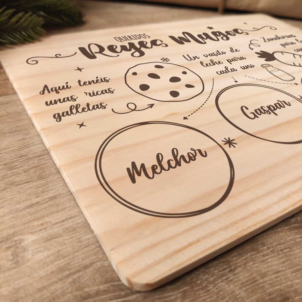 Bandeja Reyes Magos Marrón Navidad Personalizada