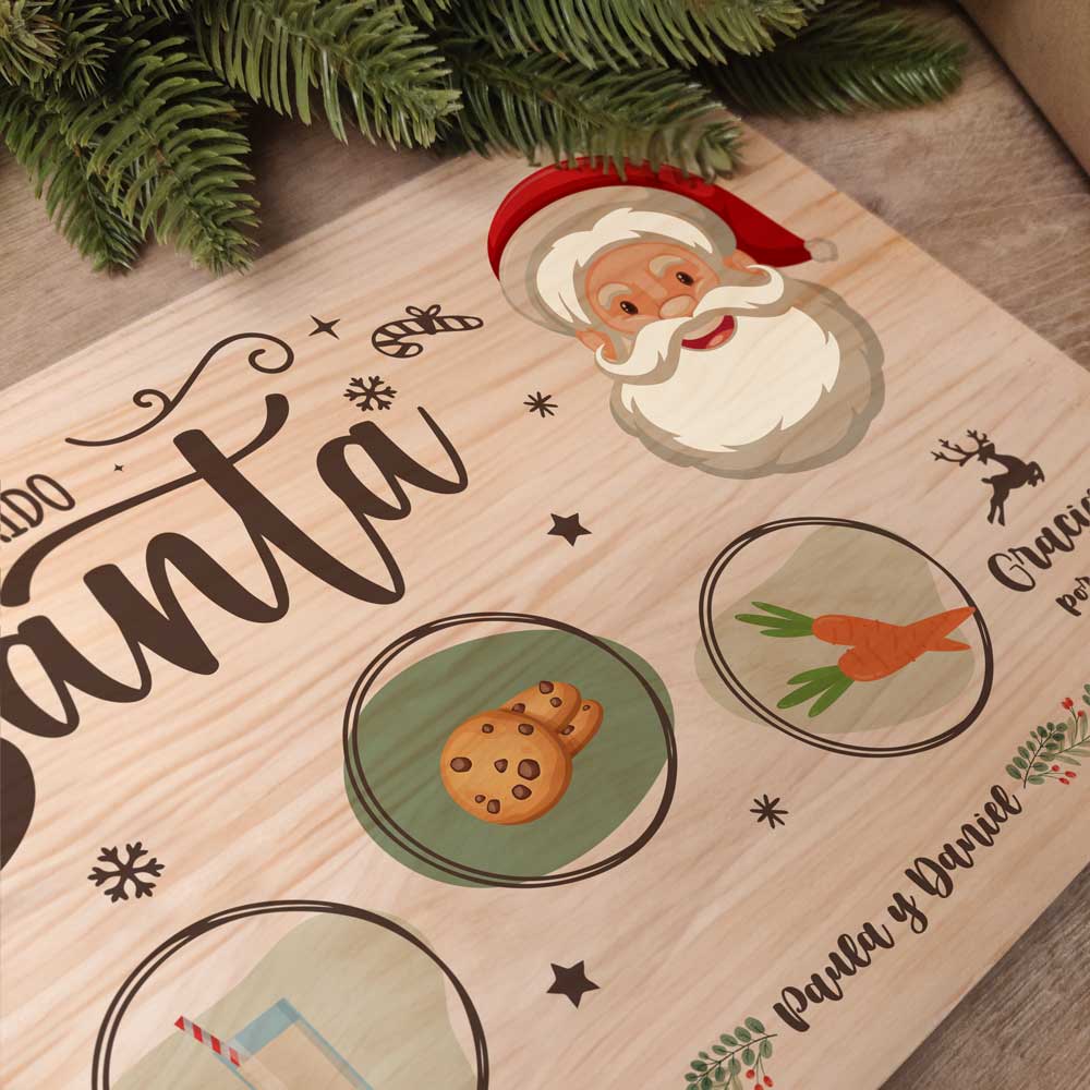 Bandeja Papá Noel Santa Claus Navidad Color Personalizada
