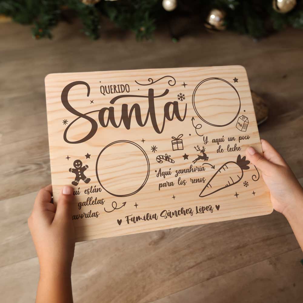 Bandeja de Natal de Papai Noel marrom personalizada