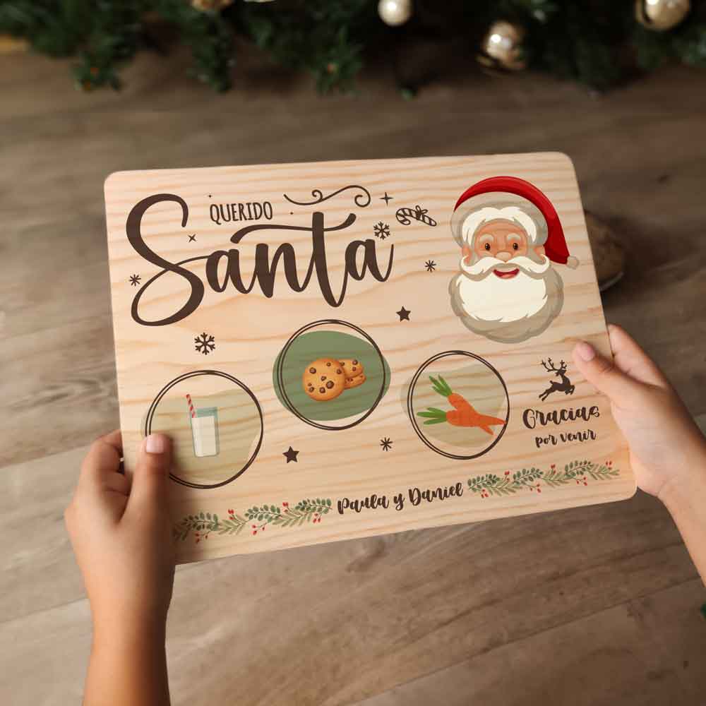 Bandeja Papá Noel Santa Claus Navidad Color Personalizada