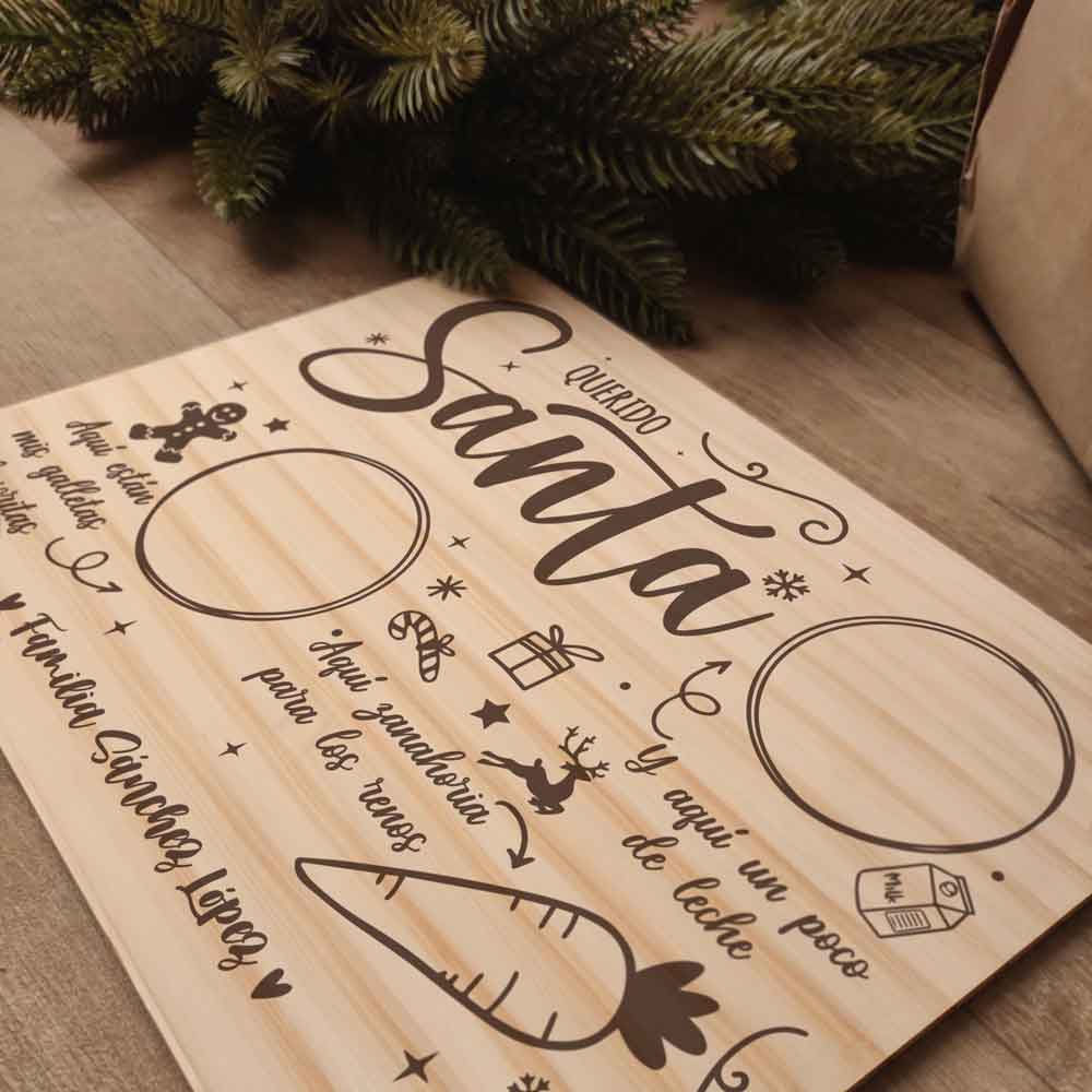 Bandeja de Natal de Papai Noel marrom personalizada