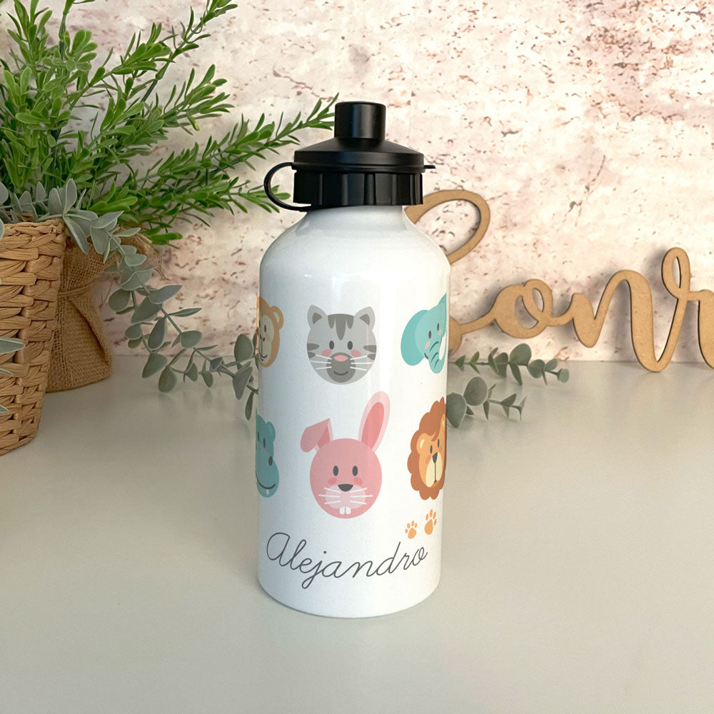 Botella de aluminio (2 tapones)