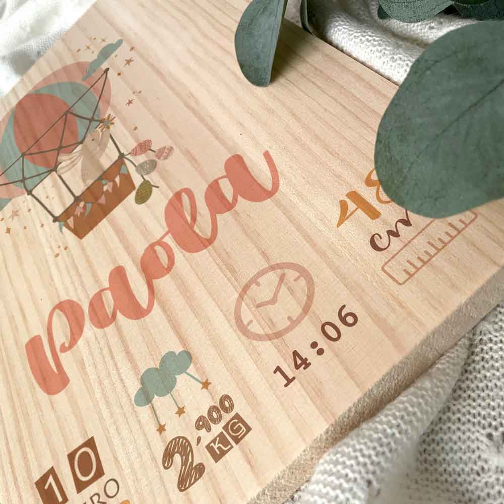 Natalicio de Madera Globo Animales Personalizado