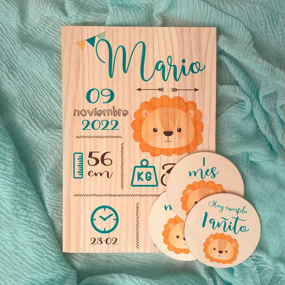 Pack Natalicio y Cumplemes Personalizado León