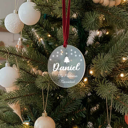 Bola Navidad Acrílica Personalizada con Cordel