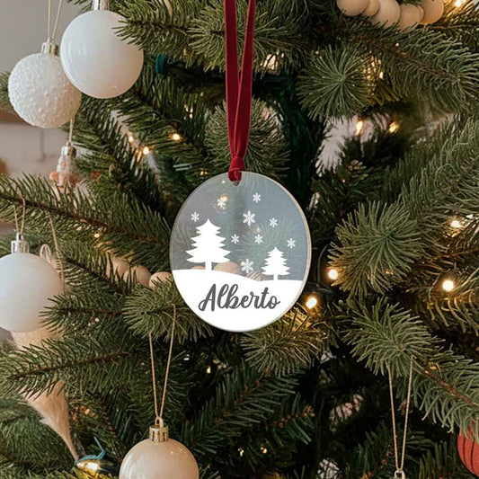 Bola Navidad Acrílica Personalizada con Cordel