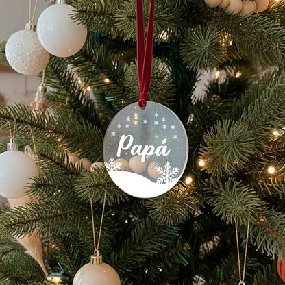 Bola Navidad Acrílica Personalizada con Cordel