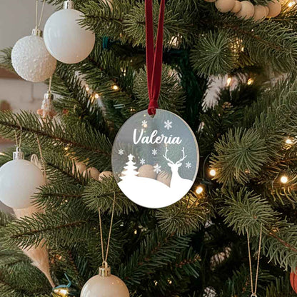 Bola Navidad Acrílica Personalizada con Cordel