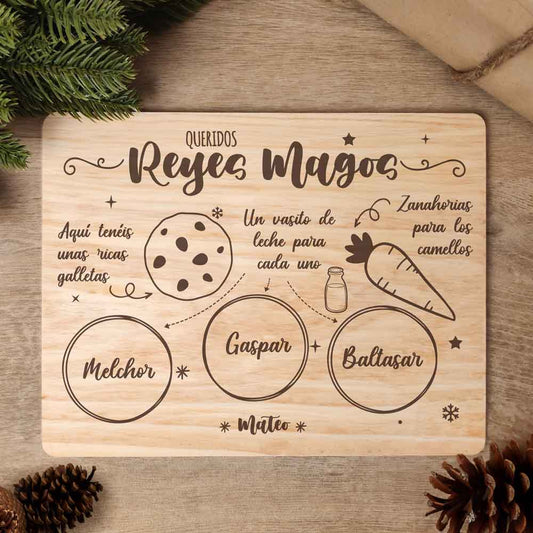 Bandeja Reyes Magos Marrón Navidad Personalizada