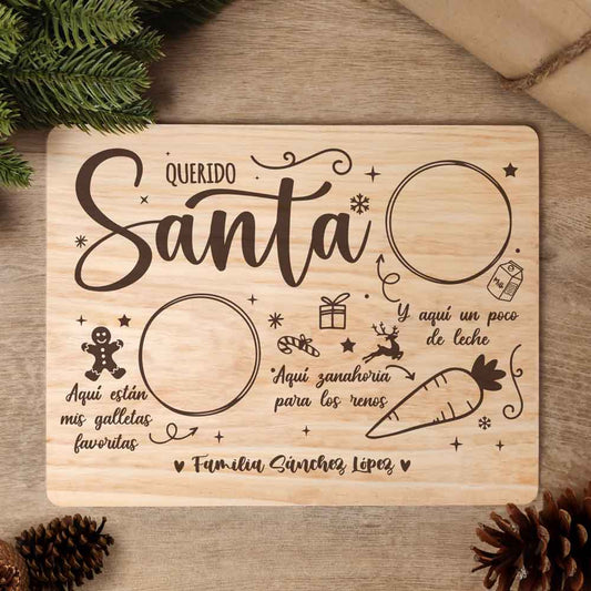Bandeja Papá Noel Santa Claus Navidad Marrón Personalizada