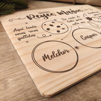 Bandeja Personalizada dos Reis Magos Marrom de Natal