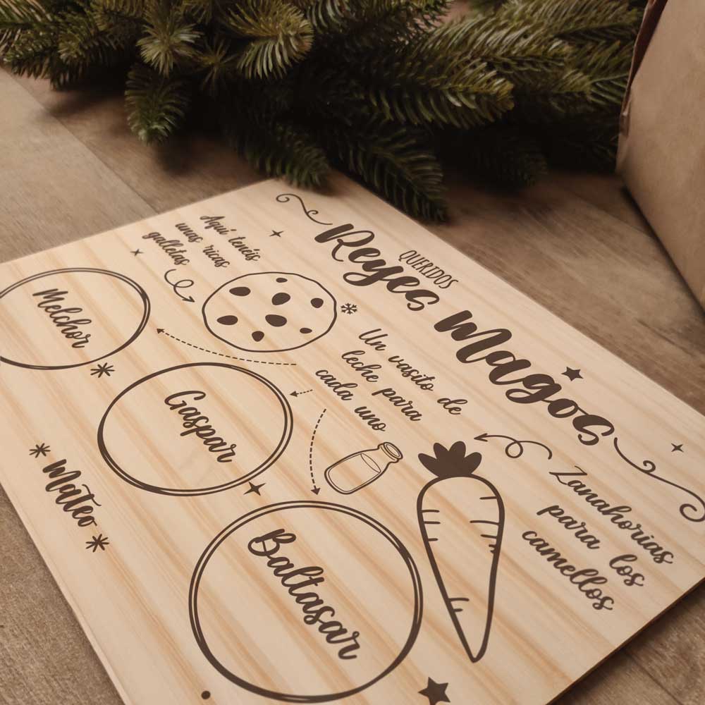 Bandeja Personalizada dos Reis Magos Marrom de Natal