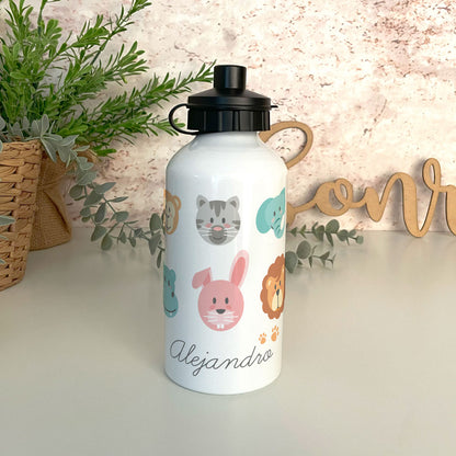 Botella de aluminio (2 tapones)