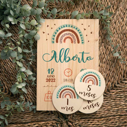Pacote personalizado de nascimento e aniversário do arco-íris