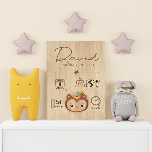 Natalicio Animales Madera Rectangular