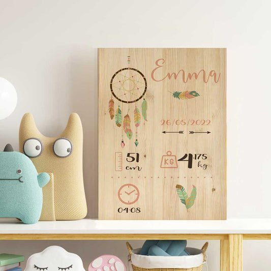 Natalicio Atrapasueños Madera Rectangular